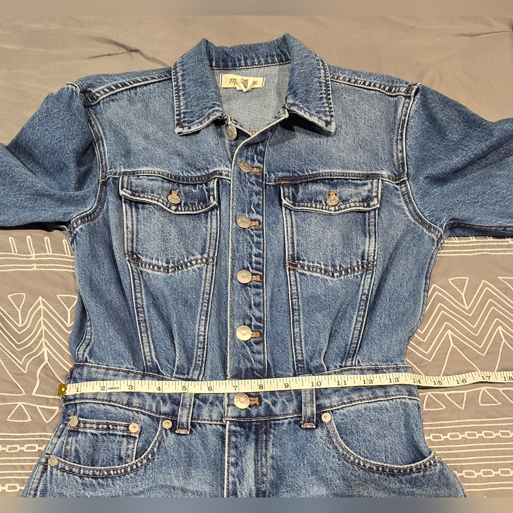 Madewell Denim Wide Leg Coverall Jumpsuit Size 4 - Picture 3 of 8